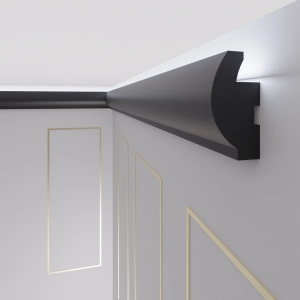 Schwarze Stuckleiste LED Premium OL-3